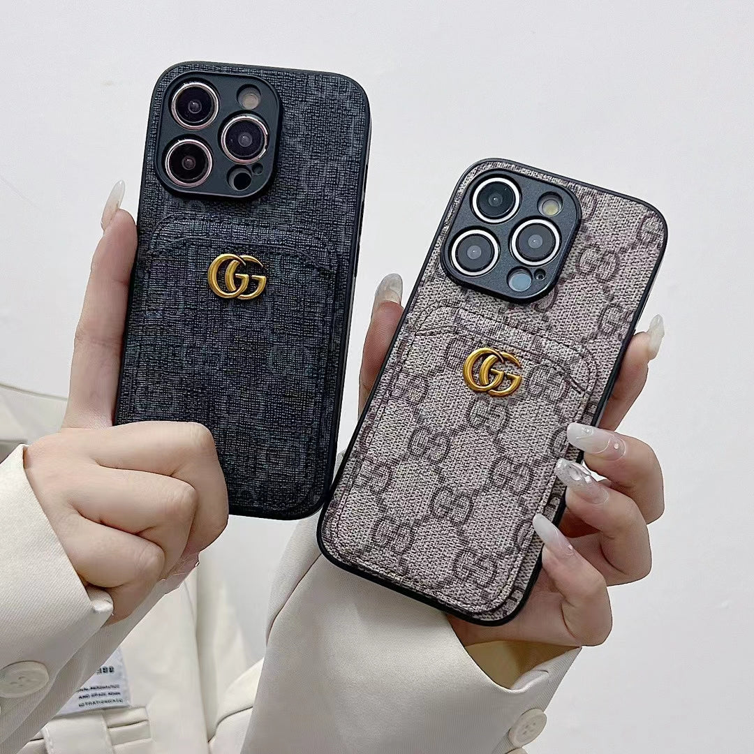 Luxurious GG phone case with a card holder