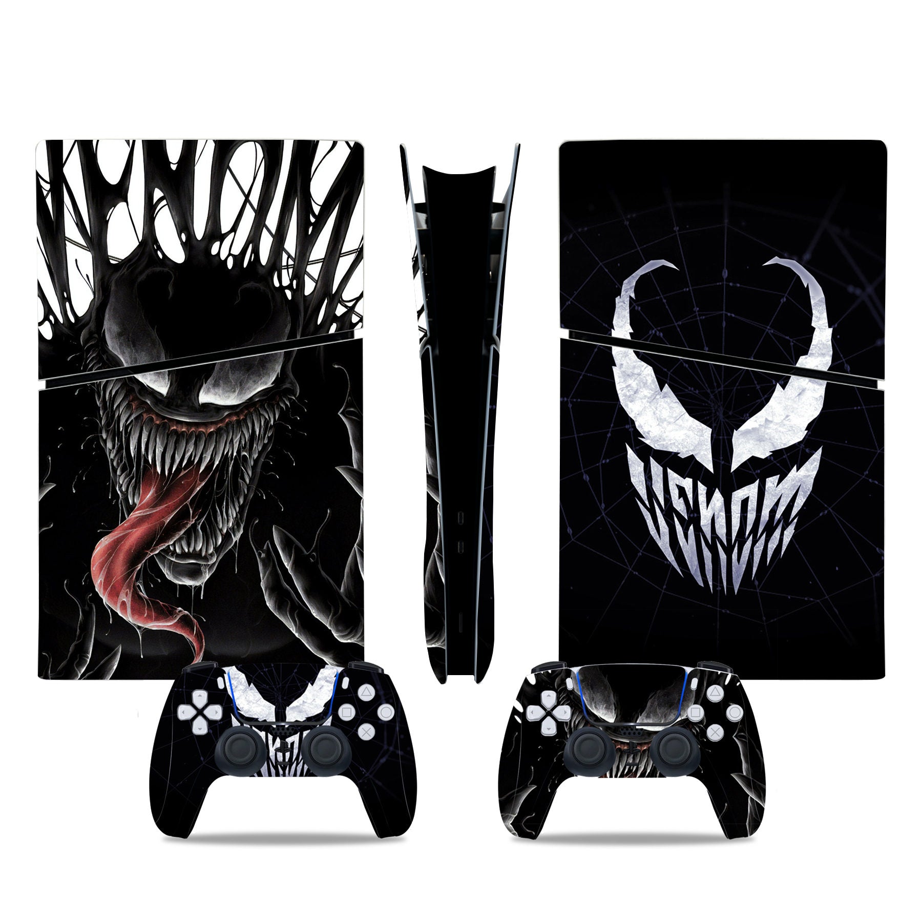 Close-Up of Venom Design on PS5 Digital Slim Skin