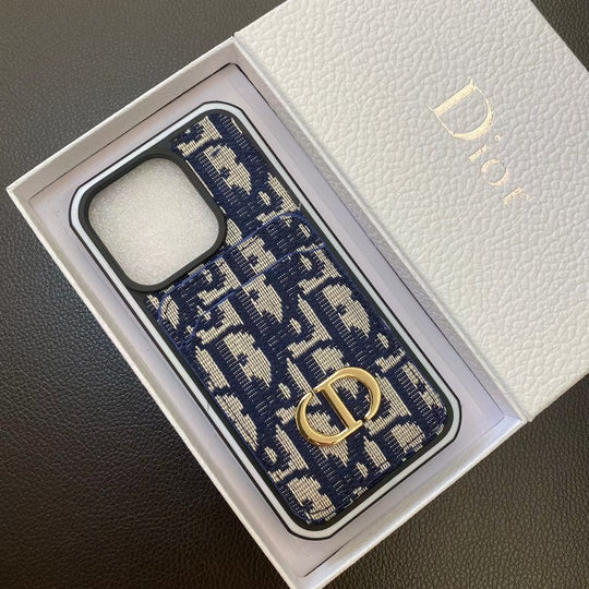 Chic Lady Dior iPhone Case with stylish card holder