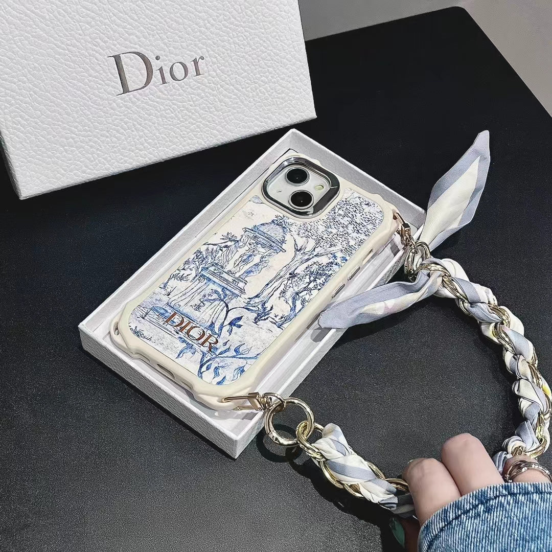 Fashionable Dior iPhone Cover with Stylish Chain