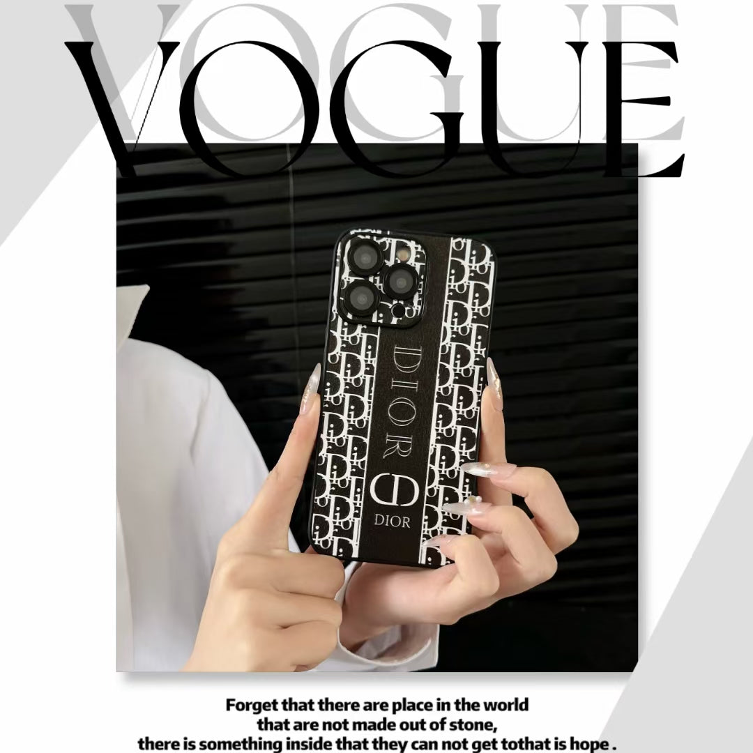 Detailed shot of White Dior Iconic Monogram iPhone Case