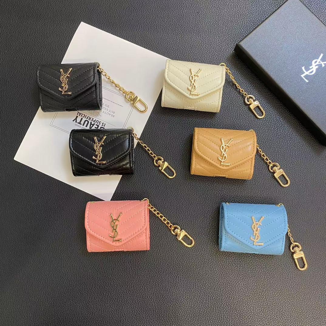 YSL Fashion AirPods Case with Iconic YSL Logo Detail