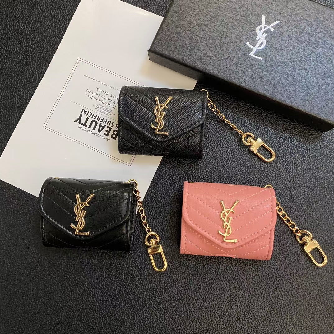 Luxury YSL AirPods Case in Premium Leather Material