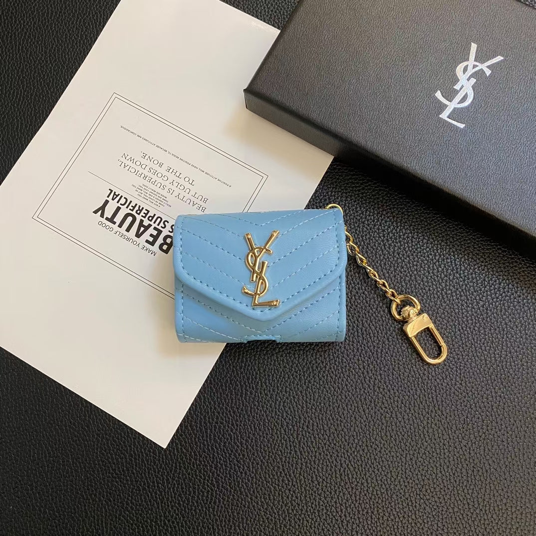 YSL Fashion AirPods Case in Classic Black Design