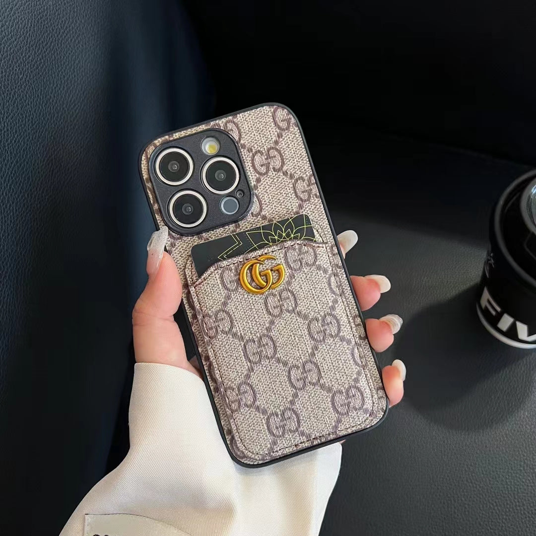 Luxurious GG phone case with a card holder