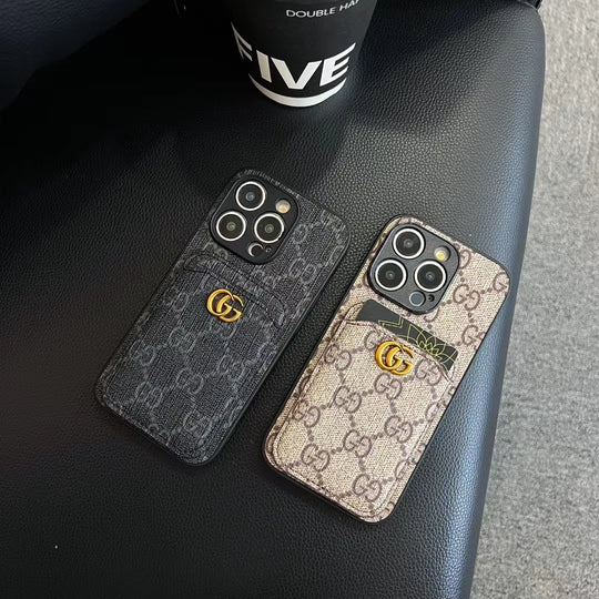 Luxurious GG phone case with a card holder