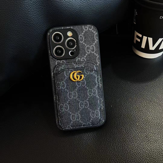 Luxurious GG phone case with a card holder