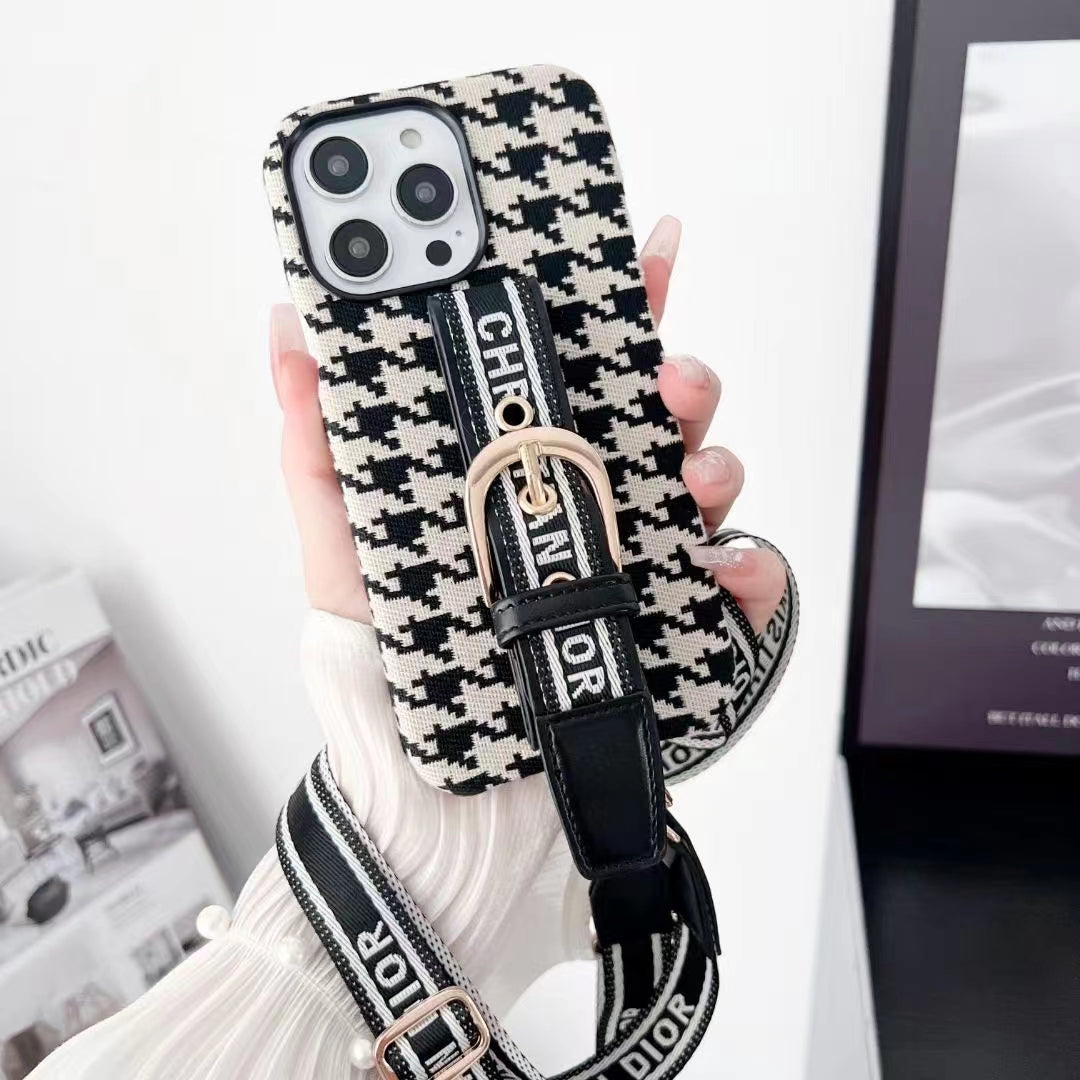 Dior Elegance Lady Phone Case with Lanyard for iPhone A Touch