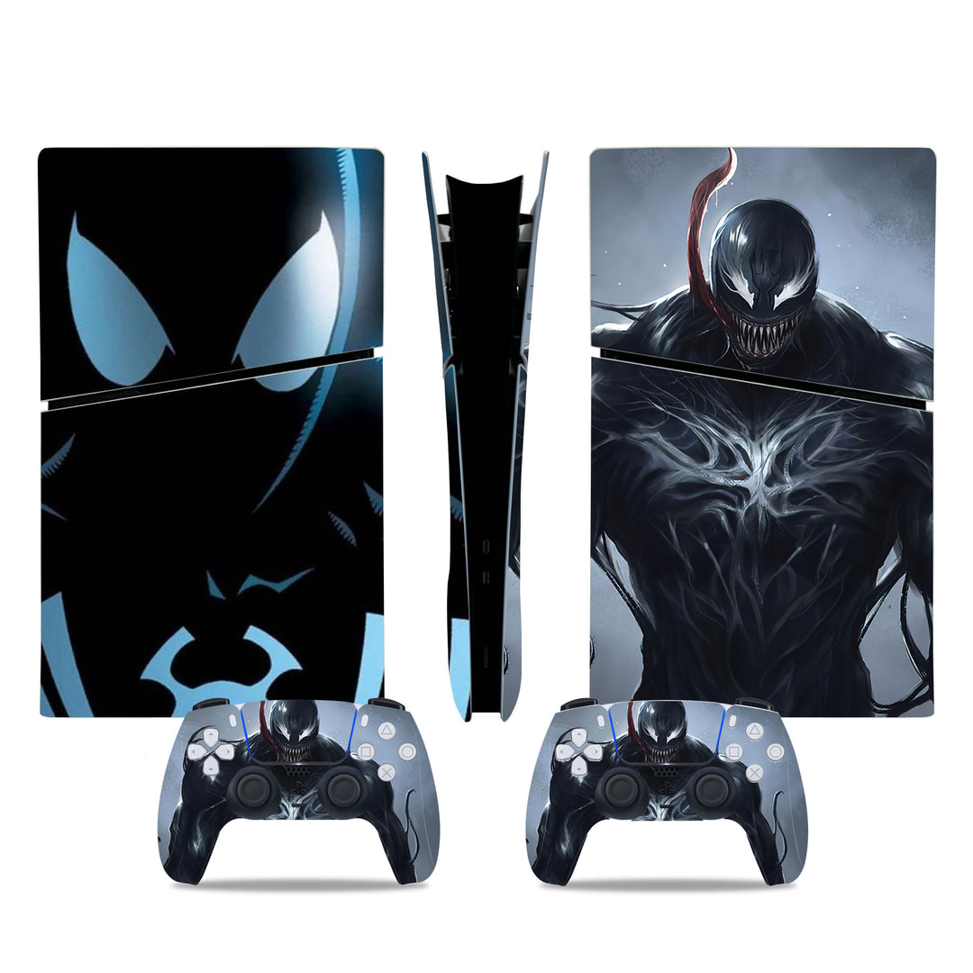 Detailed Venom Graphic on PS5 Digital Slim Protector Skin