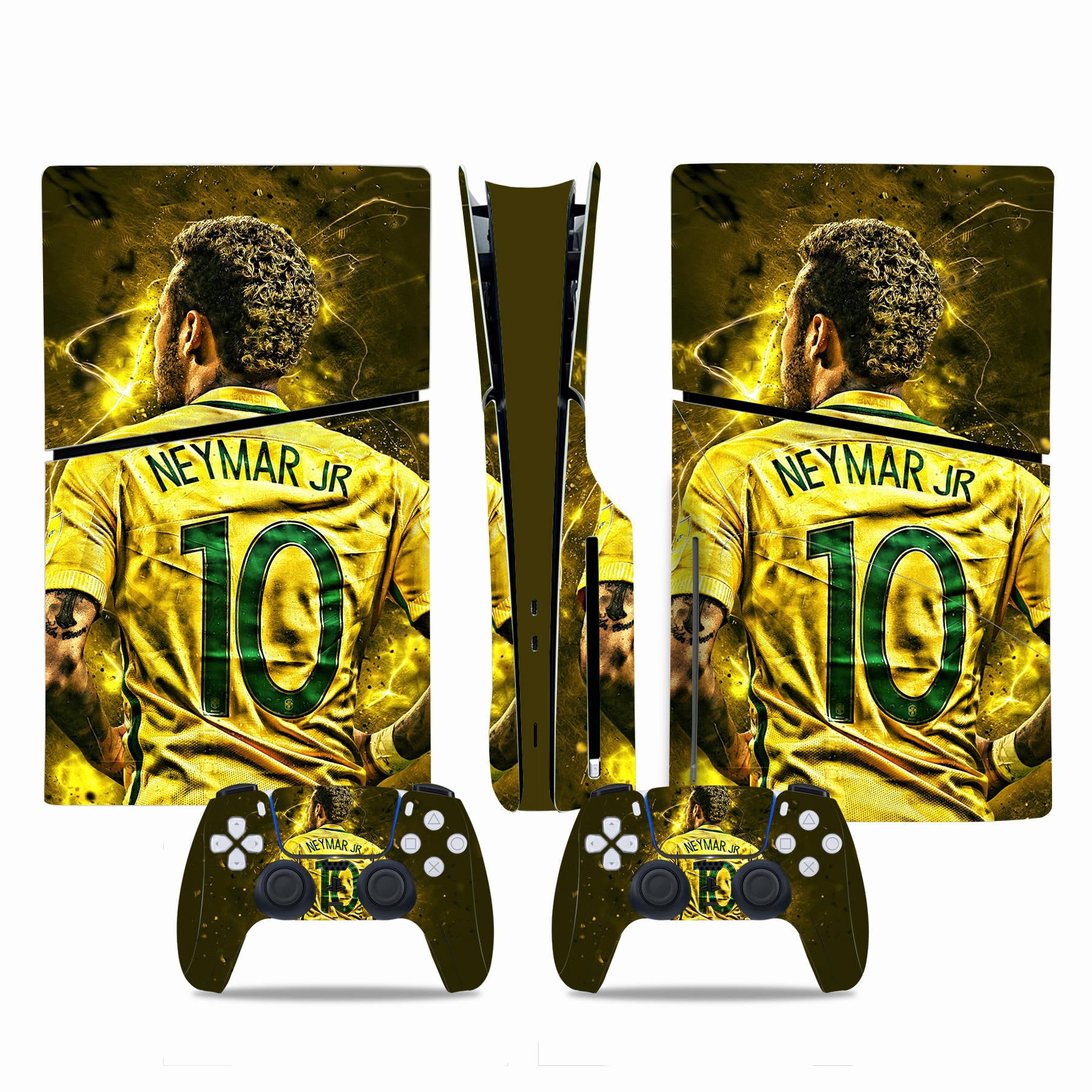 Neymar Jr PlayStation 5 Disc Slim Protector Skin - Custom Football-themed Gaming Console Decal