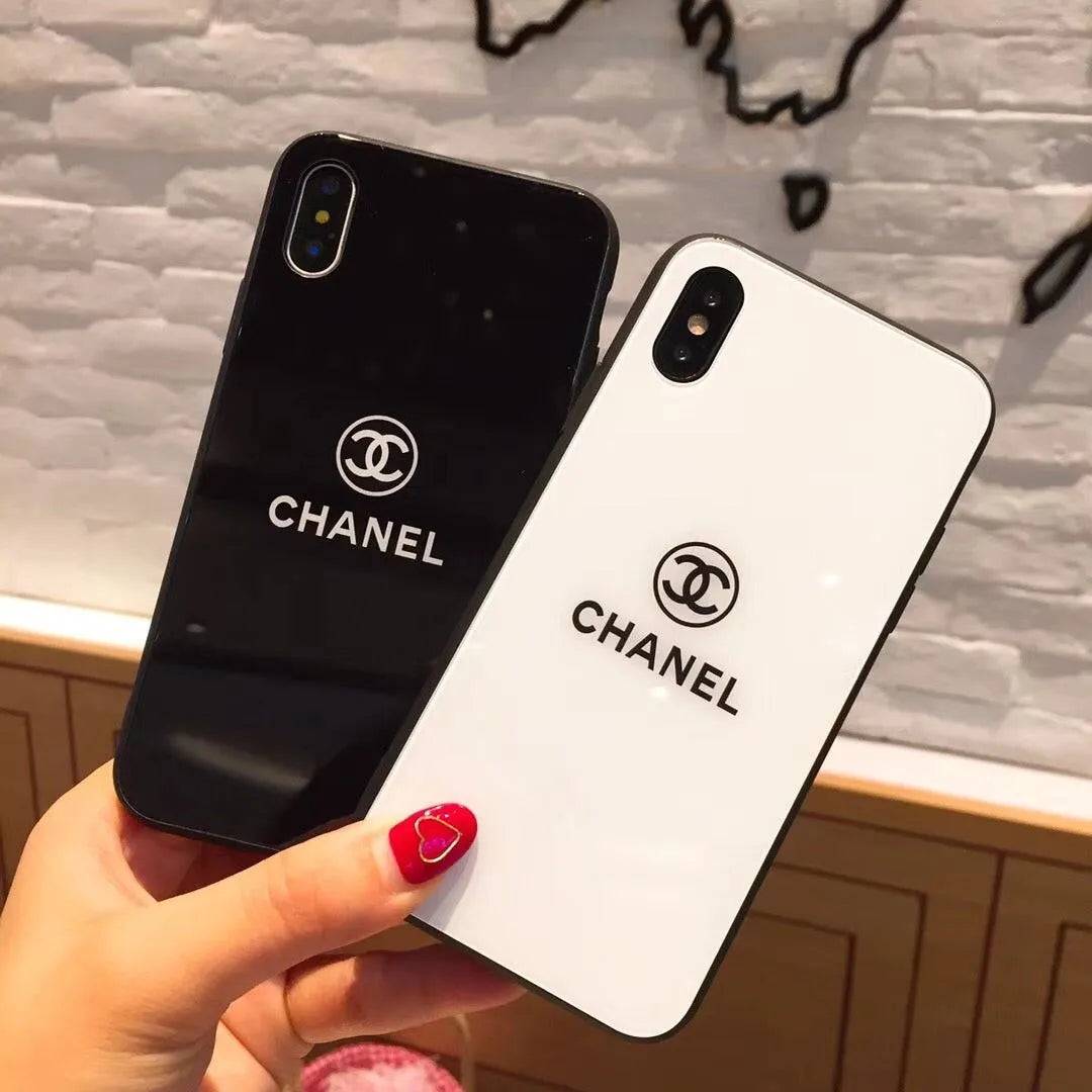 Fashionable Chanel iPhone accessory with tempered glass