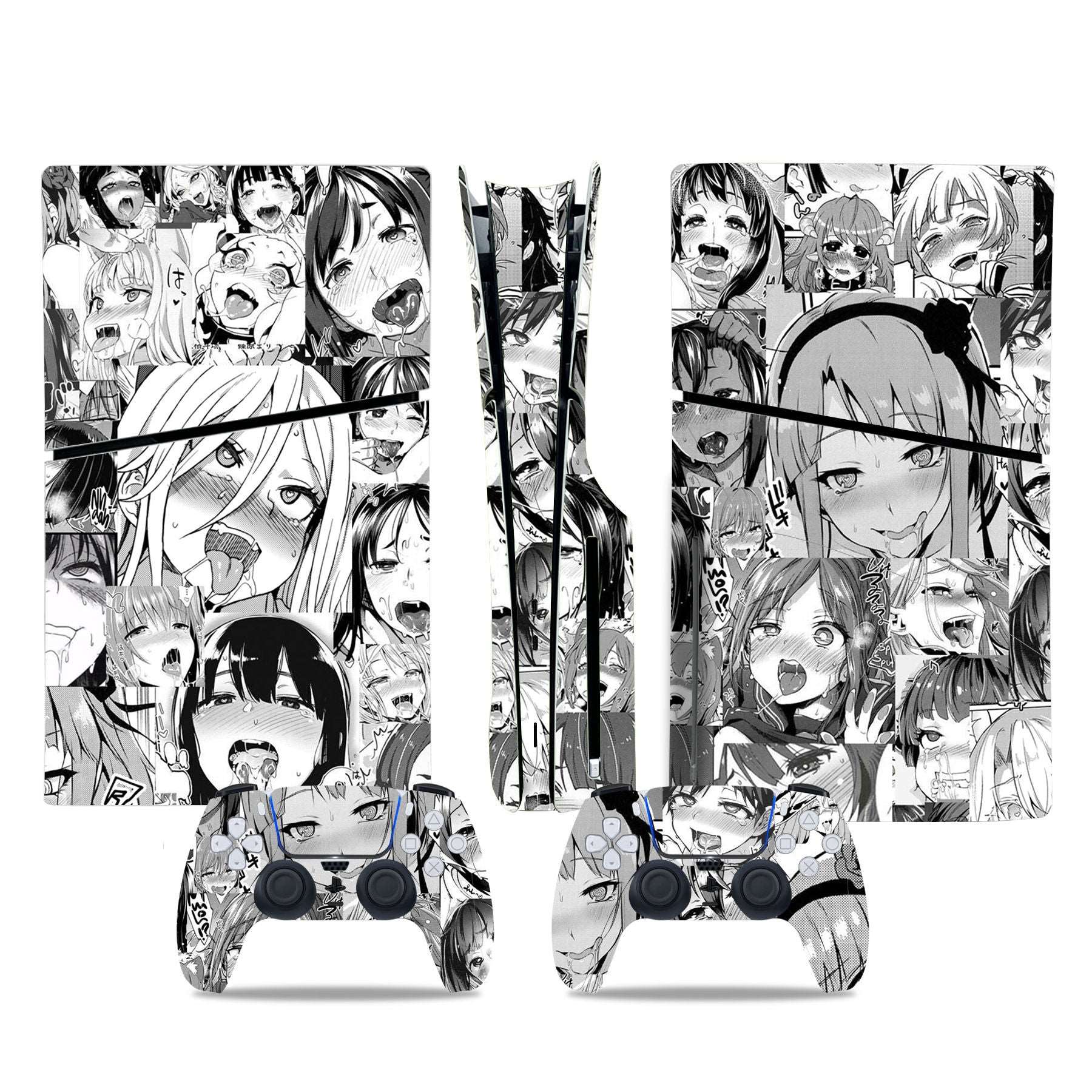 Anime Ahegao Face PlayStation 5 Disc Slim Protector Skin - Custom Gaming Console Decal