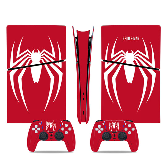 Close-Up of Spider-Man Design on PS5 Digital Slim Skin