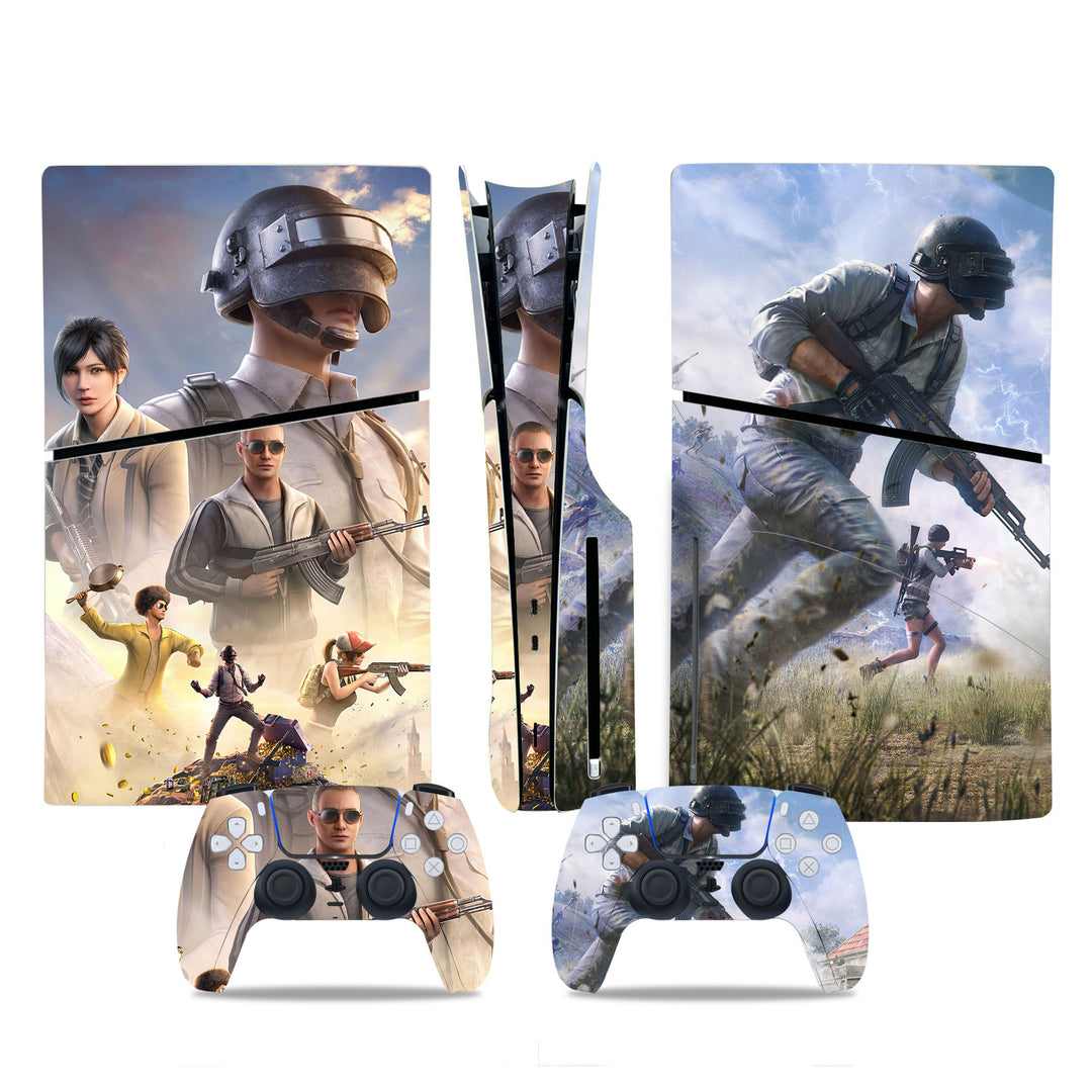 BATTLEGROUNDS PUBG PlayStation 5 Disc Slim Protector Skin - Custom Gaming Console Decal with Battle Royale Theme