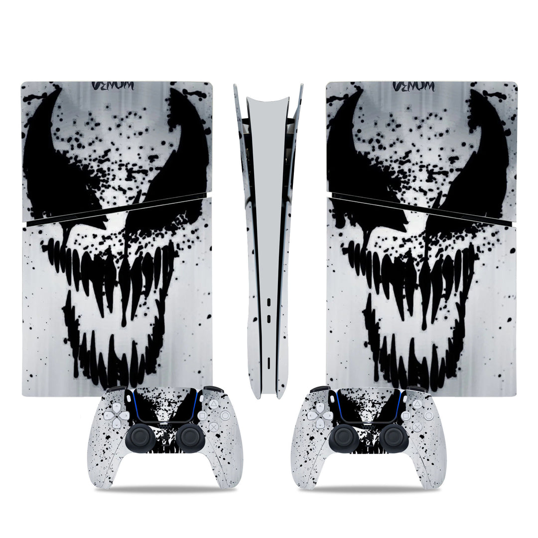 Close-Up of Venom Design on PS5 Digital Slim Skin