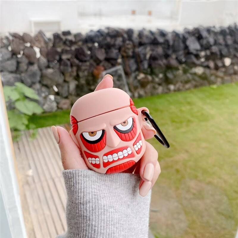 3D Titan Cute Cartoon Earphone Case for Airpods 1 2 3 Wireless Headphone Protective Charging Box Anime for Airpods Pro 3 Case