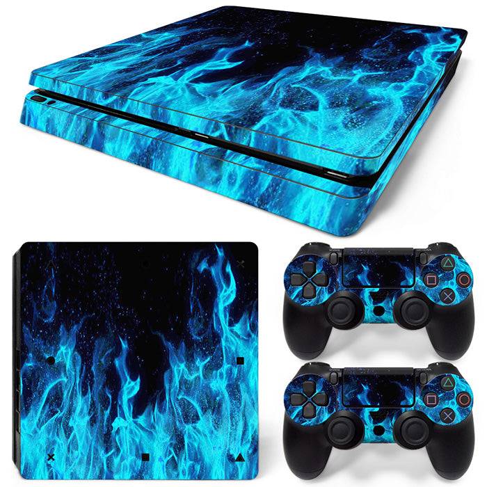 BLUE FIRE - PLAYSTATION 4 SLIM PROTECTOR SKIN - best-skins