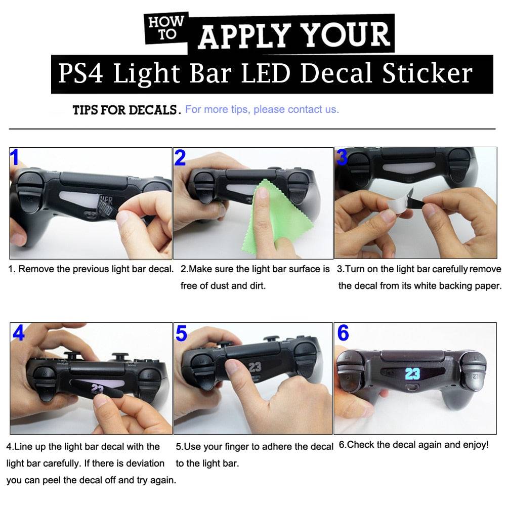 2 Pcs PS4 Light Bar Skin | 2 Pcs PS4 Stickers | Best-Skins