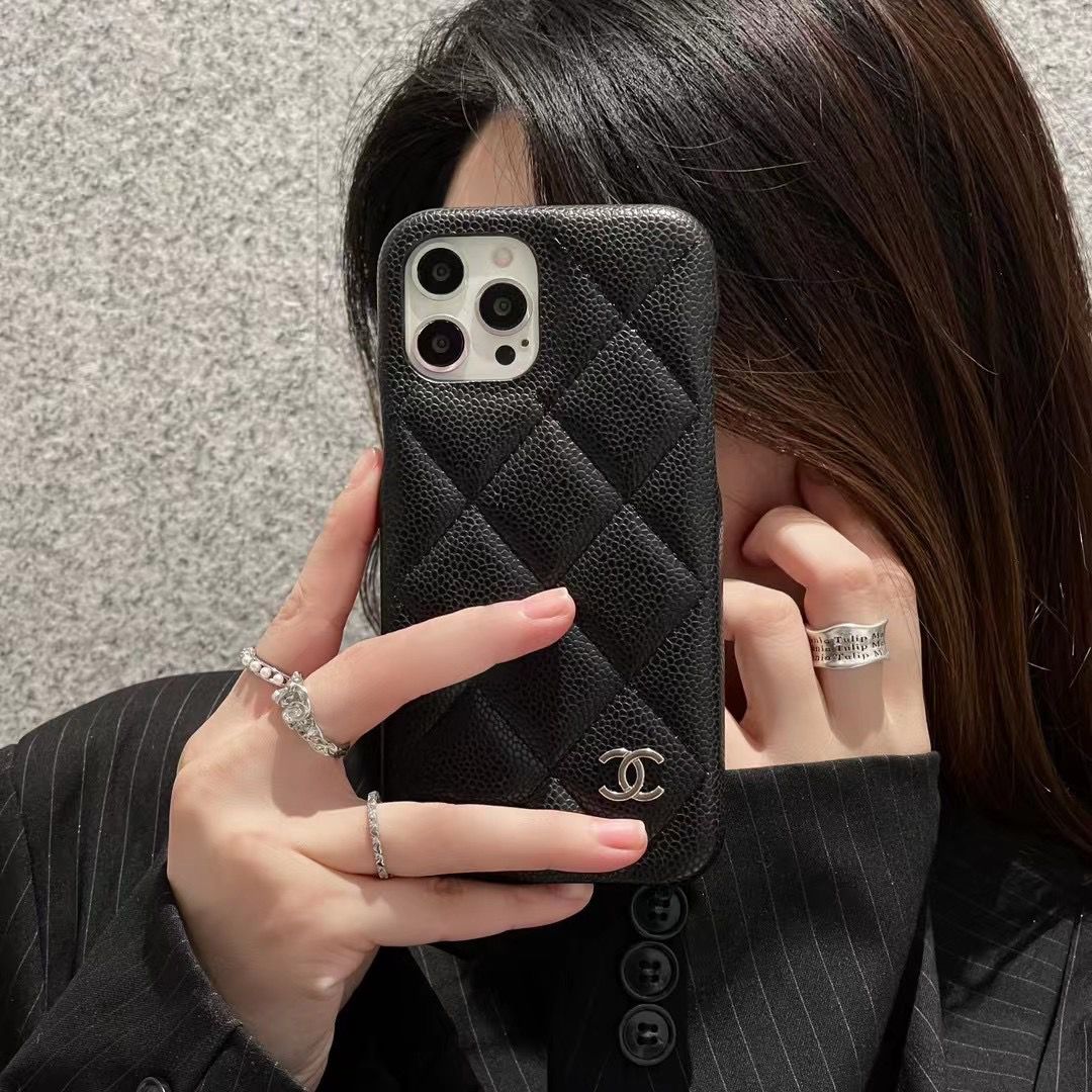 High-end Chanel phone case with classic fashion elements