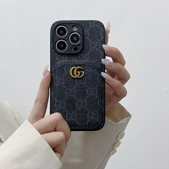 Luxurious GG phone case with a card holder