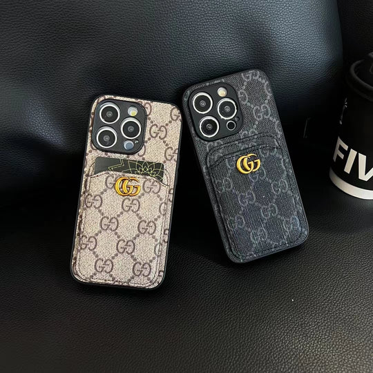 Luxurious GG phone case with a card holder