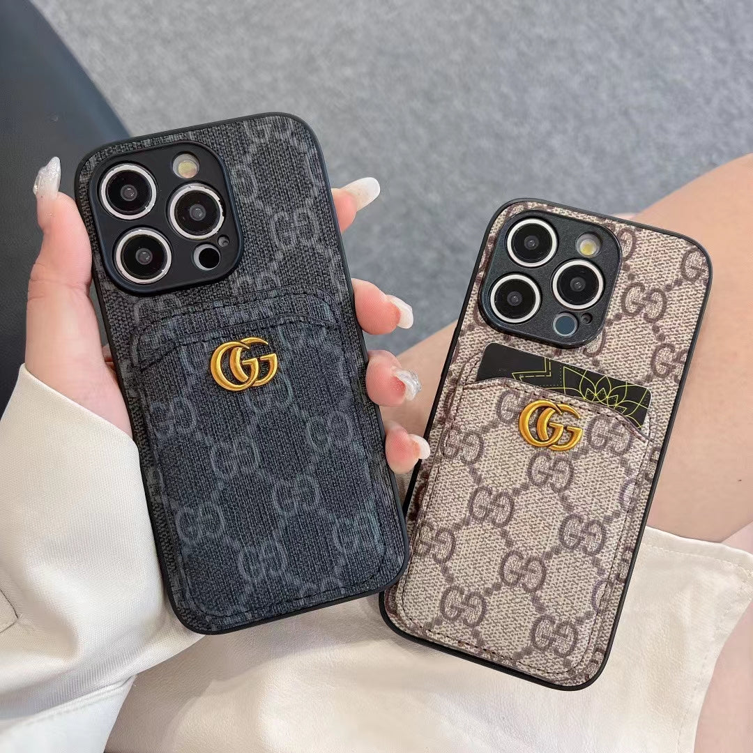 Luxurious GG phone case with a card holder