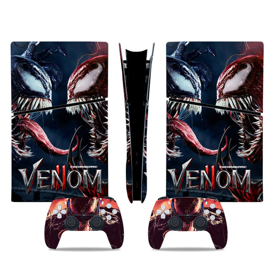 PlayStation 5 Digital Slim with Venom Custom Skin - Side Angle