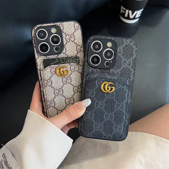 Luxurious GG phone case with a card holder