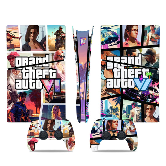 Grand Theft Auto-Themed Console Skin for PlayStation 5 Digital Slim - Top View