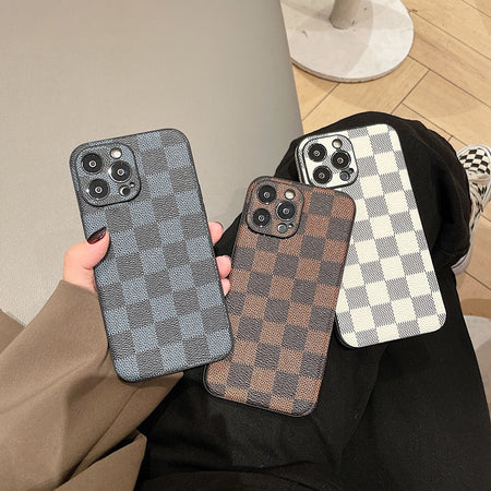 LUXURY LV DAMIER PATTERN CASE FOR IPHONE 14 13 12 11 X 8 7 PLUS