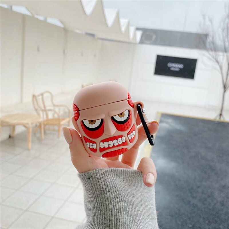 3D Titan Cute Cartoon Earphone Case for Airpods 1 2 3 Wireless Headphone Protective Charging Box Anime for Airpods Pro 3 Case