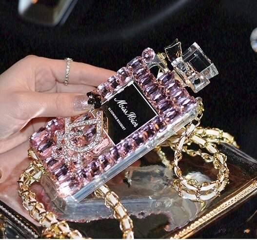 DIAMOND IPHONE CASE WITH LUXURY PERFUME BOTTLE – Best-Skins